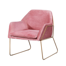 Modern Indoor Living Room Furniture Stainless Steel Single Sofa Armchair Sex Leisure Gold Metal Velvet Chair For Sale